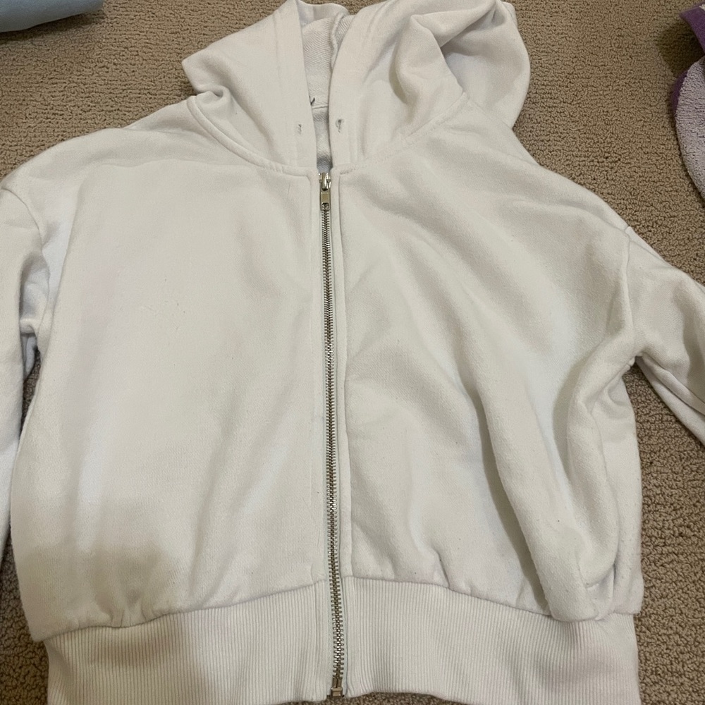 cropped white jacket size small